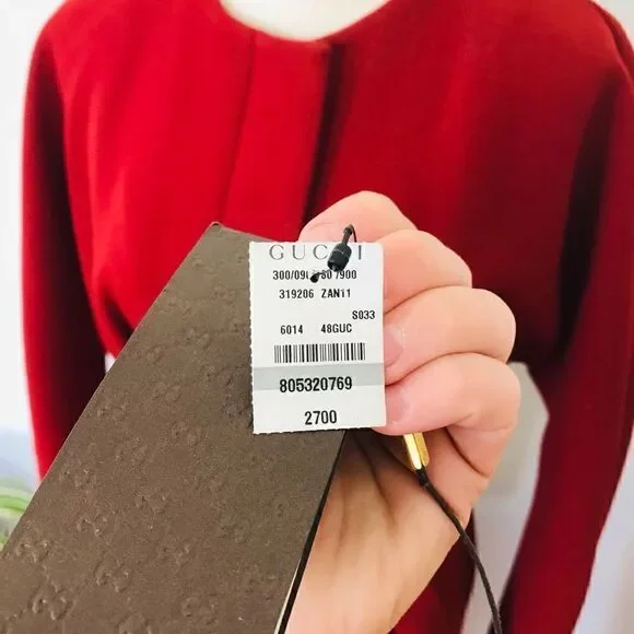 Gucci | red wool belted coat in red | Size XL - Picture 12 of 16